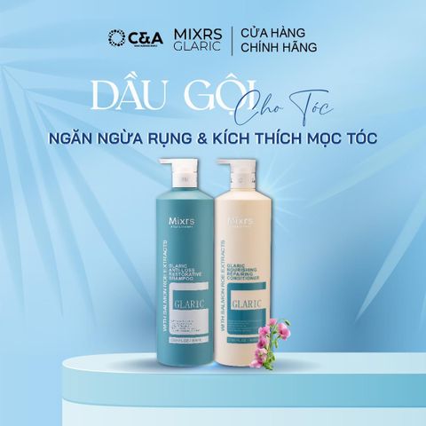  MIXRS GLARIC Cặp Dầu Gội & Dầu Xả Ngăn Rụng, Kích Thích Mọc Tóc Tinh Chất Trứng Cá Hồi - Keratin (500ml - 800ml) 