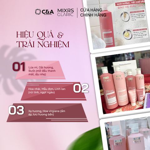  MIXRS GLARIC X Hồng Maison Cặp Dầu Gội & Dầu Xả 3in1 Kiềm Dầu, Dưỡng & Bảo Vệ Màu Tóc (500ml - 800ml) 