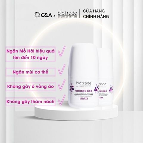 Lăn Khử Mùi Biotrade Odorex Deo Antiperspirant Roll On lòng bàn tay và nách Biotrade 
