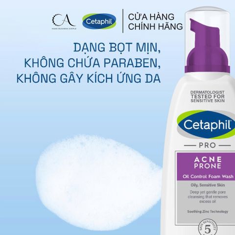  Sữa rửa mặt cho da dầu mụn nhạy cảm Cetaphil Pro Acne Prone Oil Control Foam Wash 236ml 