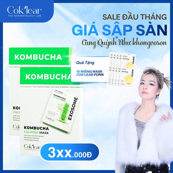  [KCS] 2 Hộp Cok'lear Exosome Kombucha Calming Mask - Hỗ Trợ Giảm Mụn 