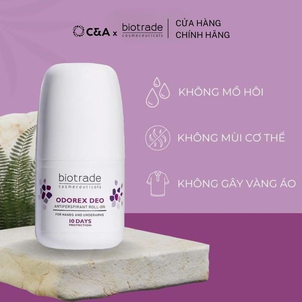  Lăn Khử Mùi Biotrade Odorex Deo Antiperspirant Roll On lòng bàn tay và nách Biotrade 