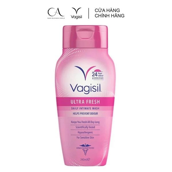  Dung dịch vệ sinh phụ nữ Vagisil Ultra Fresh 24h ngăn mùi, kháng khuẩn 240ml 