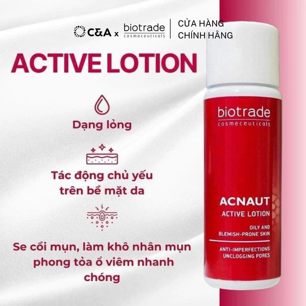  Dung dịch lotion chấm mụn hoạt tính Biotrade Acnaut Active Lotion 
