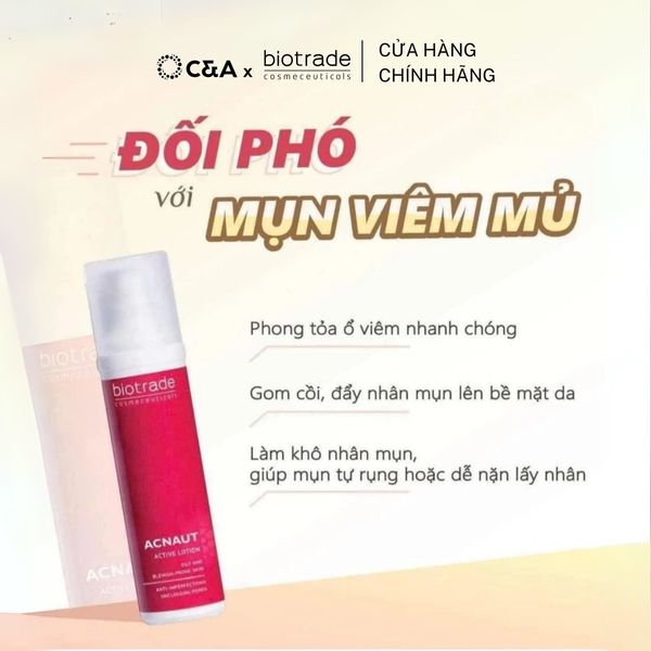  Dung dịch lotion chấm mụn hoạt tính Biotrade Acnaut Active Lotion 