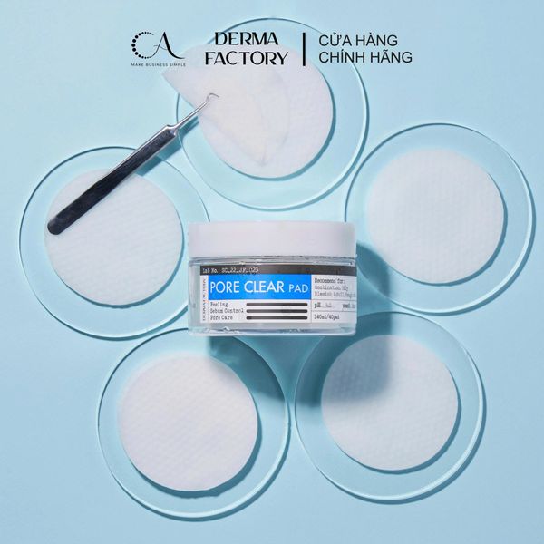  [Độc quyền TDK] Toner Pad tẩy tế bào chết Derma Factory - Tẩy tế bào chết, làm mịn da 