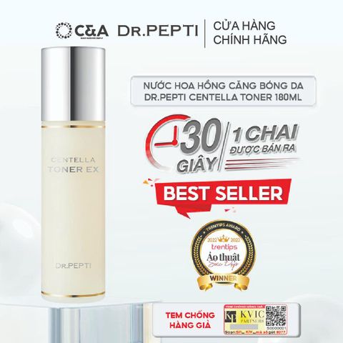  Nước Hoa Hồng Dưỡng Da Cấp Ẩm, Căng Bóng Dr.Pepti Centella Toner Ex 180ml 