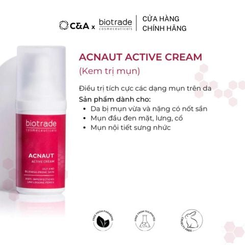  Kem chấm Mụn Biotrade Acnaut Active Cream giảm đỏ, mờ thâm Biotrade 