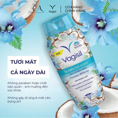  Dung dịch vệ sinh phụ nữ Vagisil Sensitive Daily Intimate Wash (240ml) - An toàn cho da nhạy cảm 