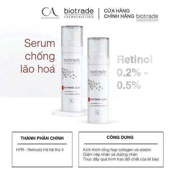  Tinh Chất Retinol Biotrade Anti - Aging 0.2% Và 0.5% Tái Tạo Da, Chống Lão Hóa, Giảm Nếp Nhăn Bee Skincare 