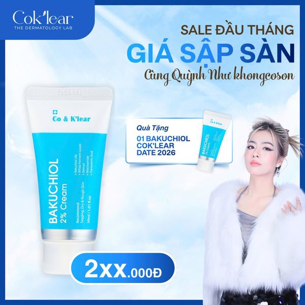  [ KCS] CoK'lear Bakuchiol 2% Cream Bifida Ferment & Retinol Chống Lão Hóa, Phục Hồi Da date 2027 