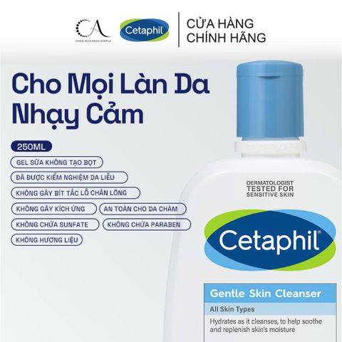  Sữa rửa mặt dịu lành cho da nhạy cảm Cetaphil Gentle Skin Cleanser 250ml 