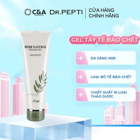  Tẩy Da Chết Mịn Và Sáng Da Dr.Pepti Herb Natural Peeling Gel 130ml dr pepti 