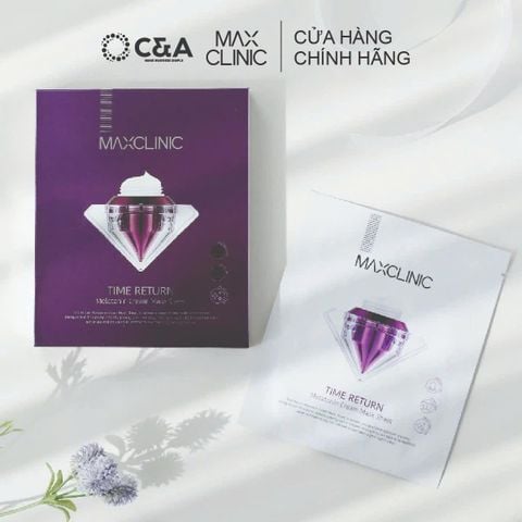  Maxclinic Time Return Melatonin Cream Mask Sheets 28 ml - 1 hộp 4 miếng – Mặt Nạ “Sleep‑Reset” Cấp Ẩm Sâu & Làm Sáng Da 