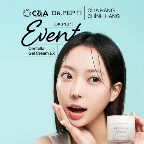  Dr.Pepti Centella Moist Soothing Gel Cream EX 70 ml – Gel-Cream Rau Má 6 Peptide Cấp Ẩm & Làm Dịu 