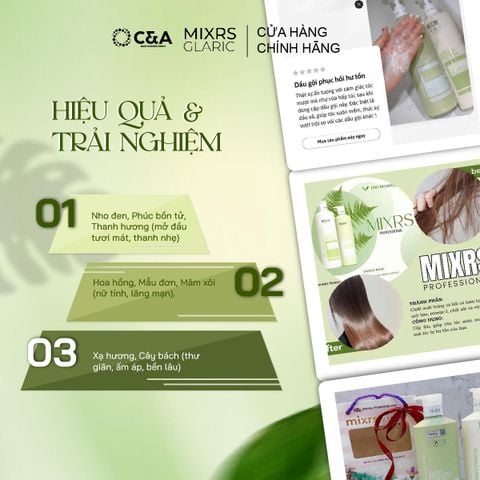  MIXRS GLARIC Cặp Dầu Gội & Dầu Xả Phục Hồi Chuyên Sâu - Mềm Mượt Tinh Chất Trứng Cá Hồi - Biotin (500ml - 800ml) 