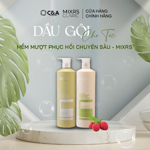  MIXRS GLARIC Cặp Dầu Gội & Dầu Xả Phục Hồi Chuyên Sâu - Mềm Mượt Tinh Chất Trứng Cá Hồi - Biotin (500ml - 800ml) 