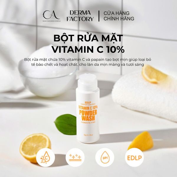  [KCS] Bột rửa mặt Derma Factory EDLP Vitamin C 10 Powder Wash - Bột rửa mặt 