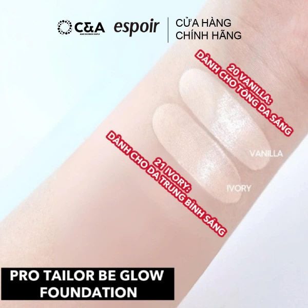  Kem Nền Căng Bóng Espoir Pro Tailor Be Glow Foundation New Class 2023 SPF27 PA++ 30gr 