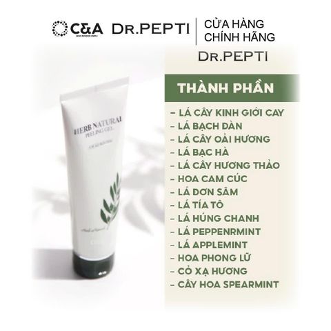  Tẩy Da Chết Mịn Và Sáng Da Dr.Pepti Herb Natural Peeling Gel 130ml dr pepti 