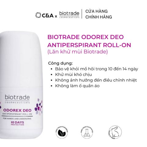  Lăn Khử Mùi Biotrade Odorex Deo Antiperspirant Roll On lòng bàn tay và nách Biotrade 