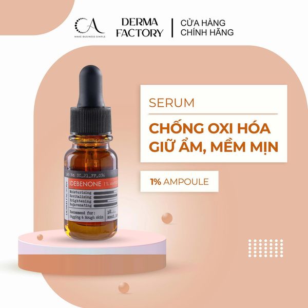  [Độc quyền TDK] Serum chống oxy hóa Derma Factory IDEbeone 1% Ampoule - Chống oxy hóa, giữ ẩm, mềm mịn 
