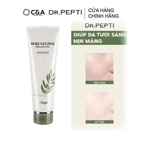  Tẩy Da Chết Mịn Và Sáng Da Dr.Pepti Herb Natural Peeling Gel 130ml dr pepti 