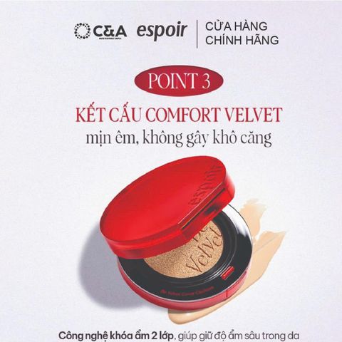  Phấn Nước Che Phủ Espoir Be Velvet Cover Cushion 2025 SPF42 PA++ 13gr 