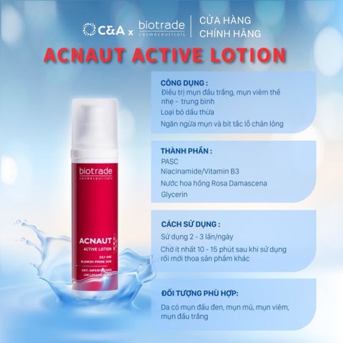  Dung dịch lotion chấm mụn hoạt tính Biotrade Acnaut Active Lotion 15ml 