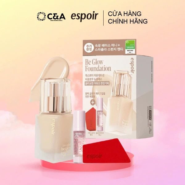  Kem Nền Căng Bóng Espoir Pro Tailor Be Glow Foundation New Class 2023 SPF27 PA++ 30gr 