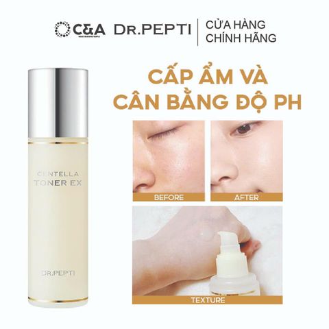  Nước Hoa Hồng Dưỡng Da Cấp Ẩm, Căng Bóng Dr.Pepti Centella Toner Ex 180ml 