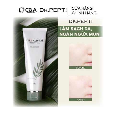  Tẩy Da Chết Mịn Và Sáng Da Dr.Pepti Herb Natural Peeling Gel 130ml dr pepti 