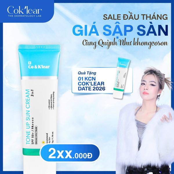  [KCS] CoK'lear Tone Up Suncream 3in1 SPF50+ Cho Da Dầu 