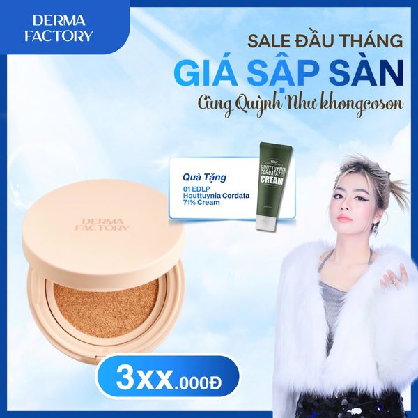  [Kcs] Phấn nước chống nắng trang điểm Derma Factory Vegan Collagen Cushion 15g 