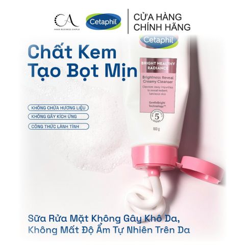  Sữa rửa mặt làm sáng da Cetaphil Bright Healthy Radiance Brightness Reveal Creamy Cleanser 100g 