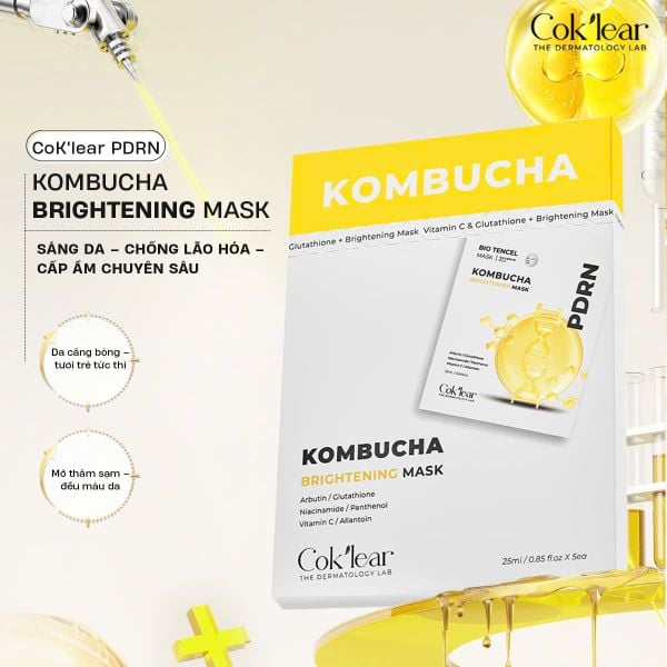  Mặt nạ Cok’lear PDRN Kombucha Brightening Mask cấp ẩm - Hỗ trợ trắng da  và chống lão hóa 