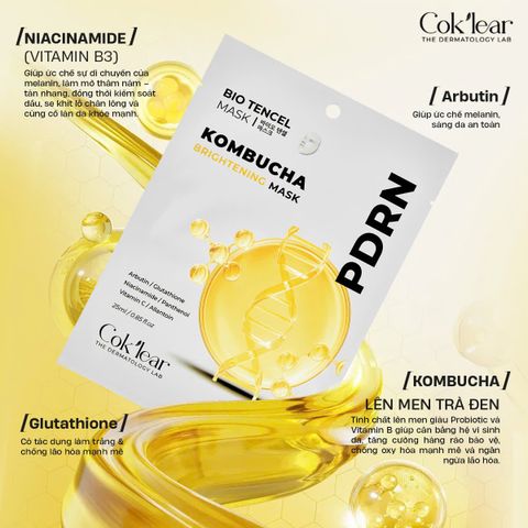  Mặt nạ Cok’lear PDRN Kombucha Brightening Mask cấp ẩm , Hỗ trợ trắng da , chống lão hóa 