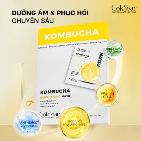  Mặt nạ Cok’lear PDRN Kombucha Brightening Mask cấp ẩm , Hỗ trợ trắng da , chống lão hóa 