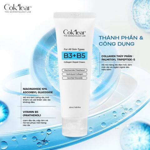 Cok’lear B3 + B5 Collagen Repair Cream dưỡng ẩm phục hồi da & chống lão hóa 
