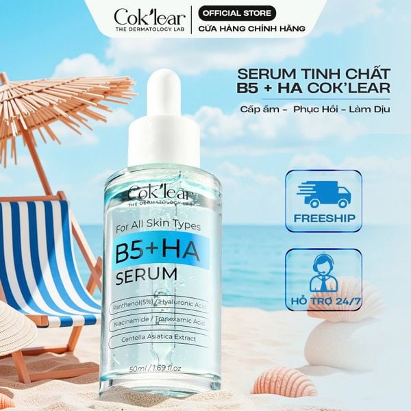  Serum Cok’lear B5 + HA phục hồi cấp ẩm sâu dưỡng sáng mờ thâm 