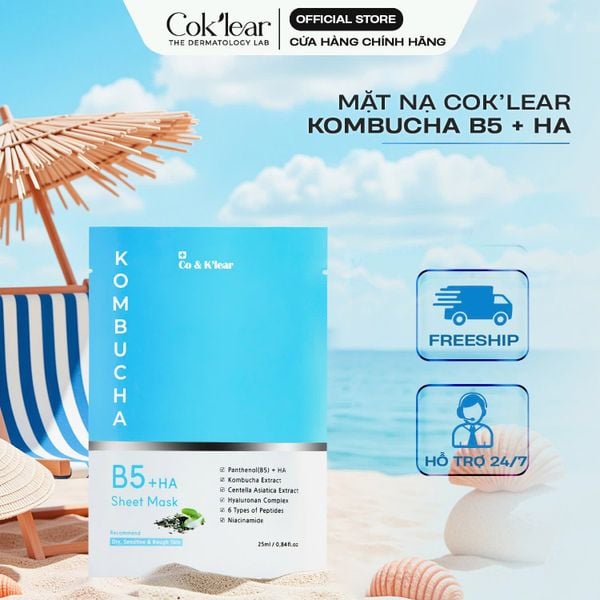  Mặt nạ CoK’lear Kombucha B5 HA Phục hồi & Cấp ẩm sâu 