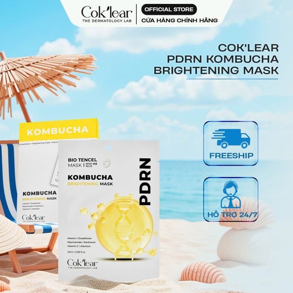  Mặt nạ Cok’lear PDRN Kombucha Brightening Mask cấp ẩm - Hỗ trợ trắng da  và chống lão hóa 
