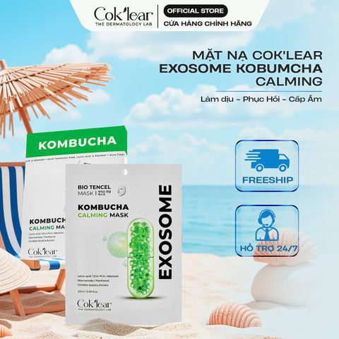  Mặt nạ CoK'lear Exosome Kobumcha Calming Mask – Hỗ trợ giảm dầu mụn và cấp ẩm phục hồi. 