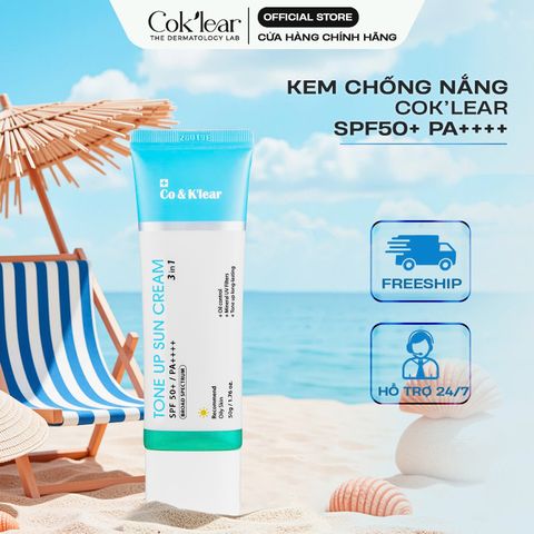  Kem Chống Nắng Cok'lear Tone Up Suncream 3in1 SPF50+ PA++++ 