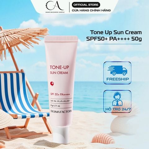  Kem chống nắng Derma Factory Tone Up SPF50+ PA++++ (50g)- Kem chống nắng nâng tông, bảo vệ và làm sáng da 