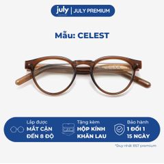 [CELEST] Gọng Kính Cận Nam Nữ Kính Mắt Thời Trang Form tròn cốt kim loại chắc chắn hợp mặt nhỏ July Eyewear Premium - TR8634