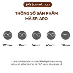 [ARO] Gọng Kính Cận Nữ Kính Mắt Thời Trang Form Nhỏ Chất Liệu Nhựa Phối Kim Loại Kính Mắt July Eyewear - TR30330