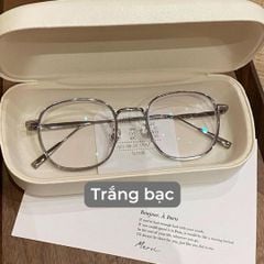 Gọng kính cận nam nữ form oval thiên vuông hợp nhiều dáng mặt - Kính Mắt July 8633 Titan
