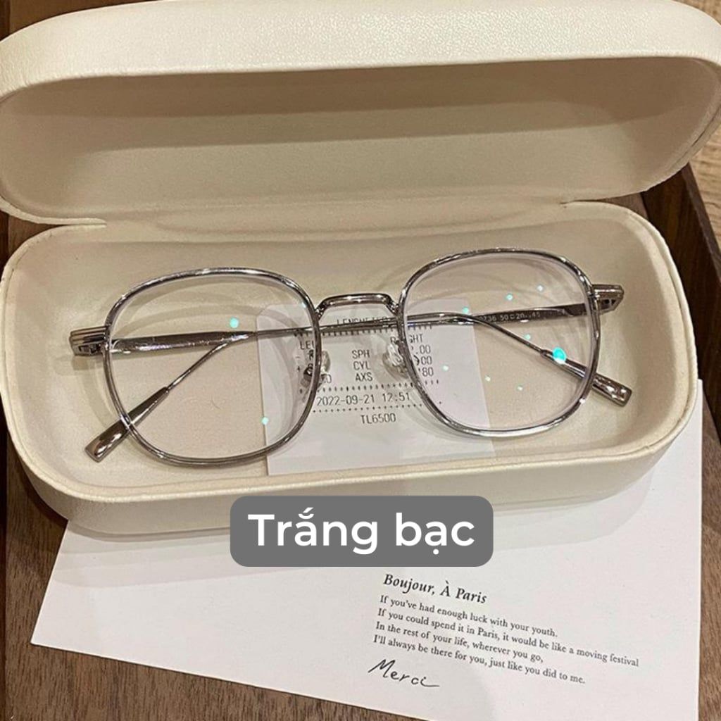 Gọng kính cận nam nữ form oval thiên vuông hợp nhiều dáng mặt - Kính Mắt July 8633
