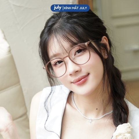 [8603] Gọng kính cận nữ Kính Mắt thời trang dáng oval thiên vuông khung nhựa phối kim loại - Kính Mắt July 72598